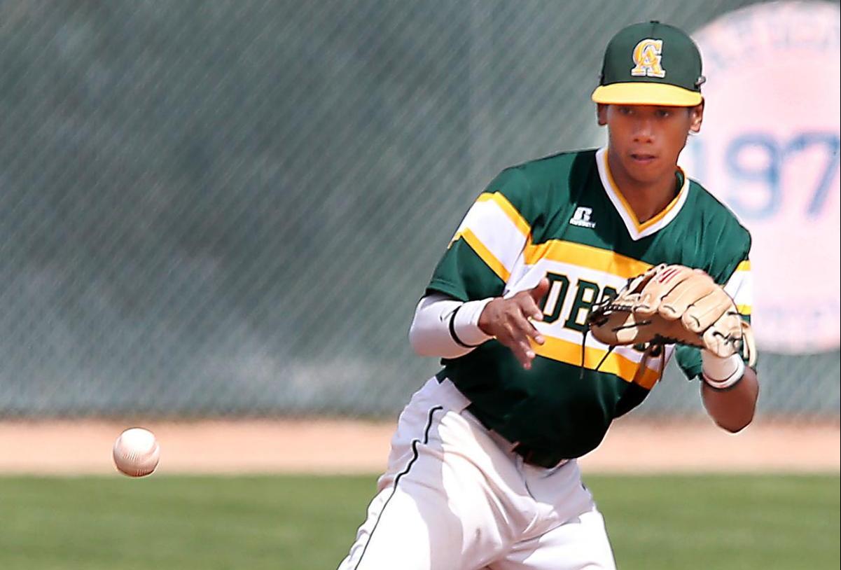 Infielder Matt Aribal on this hopper and two hits in Sunday win.-Oscar Perez Pinal Central