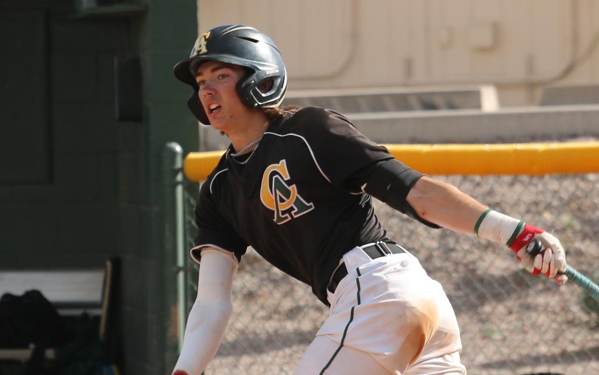 Devon Dixon bats twice in 6th inning of game two Saturday and singles, doubles, driving in three.